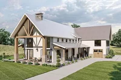 4-Bedroom Modern Farmhouse Barndominium with Large Bonus Room Over Garage - 3205 Sq Ft