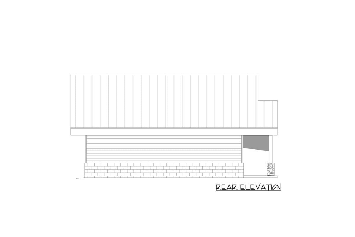 Plan 68801VR: Contemporary 2-Car Detached Garage with High Ceilings - Image #4 - Contemporary, Modern