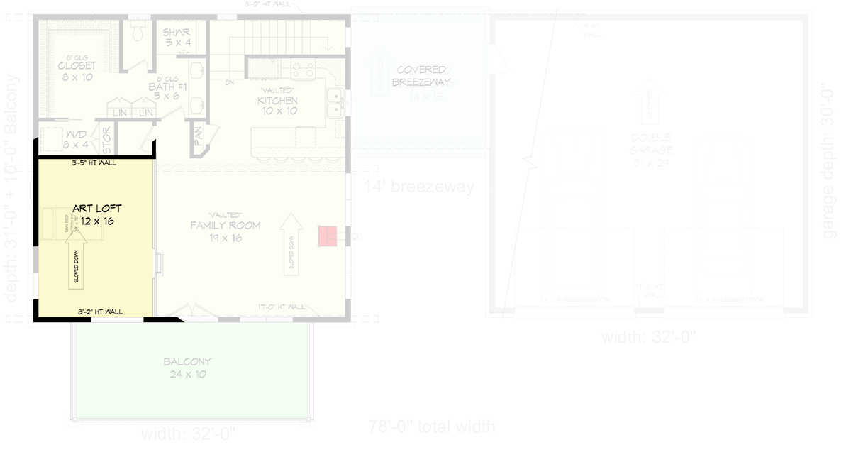 Plan 68803VR: Modern Mountain House Plan with Double Garage - Floor Plan - Loft Level - Contemporary, Mid Century Modern, Modern, Mountain