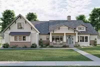 New American House Plan with Bonus Room and Sports Court Options