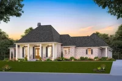 Flexible Acadian House Plan with optional Bonus Room - 2759 Sq Ft