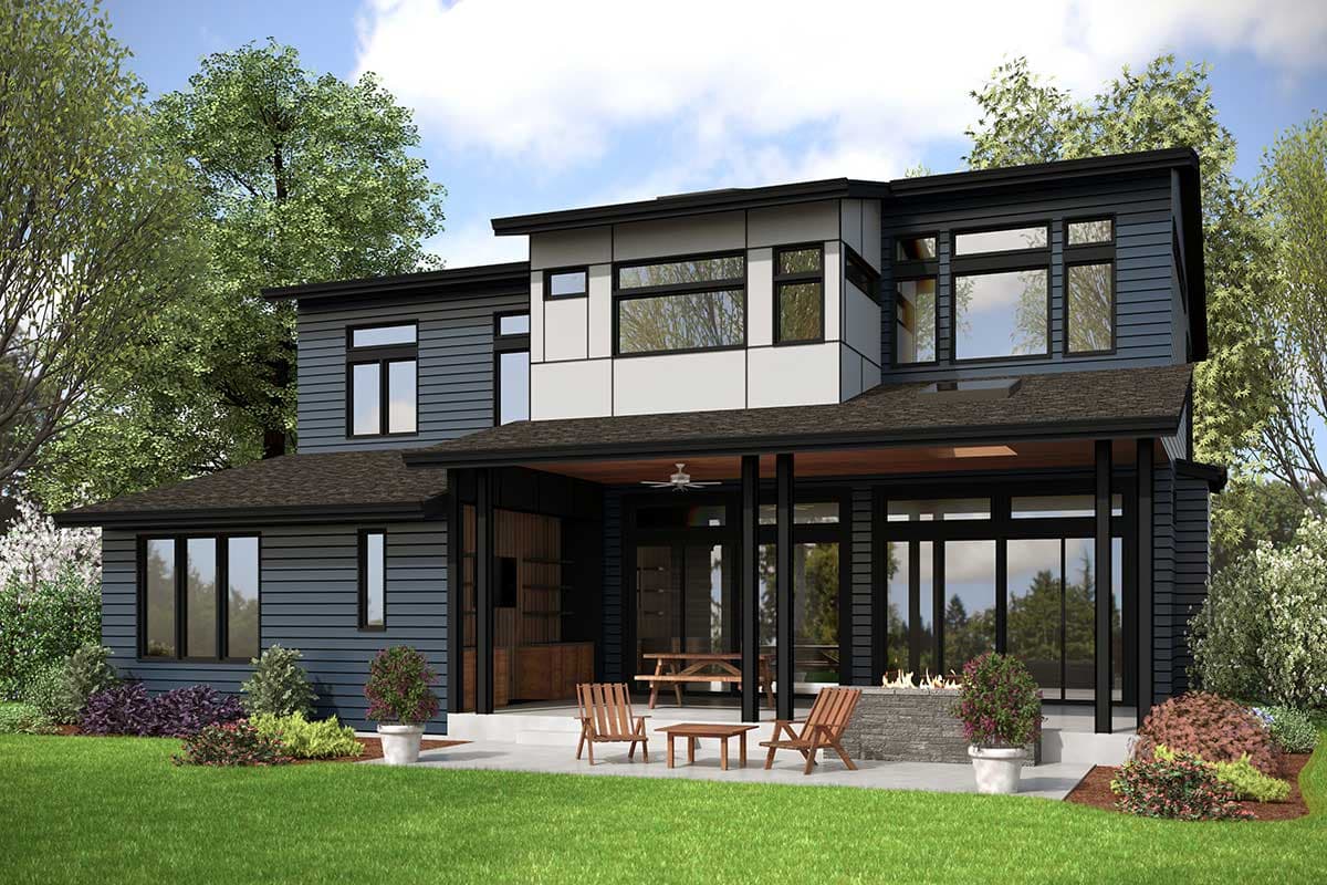 Plan 23905JD: Modern Northwest House Plan with Den and Guest Bedroom - Image #27 - Contemporary, Mid Century Modern, Modern, Northwest, Prairie