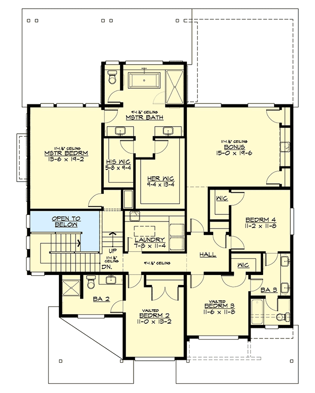 Plan 23905JD: Modern Northwest House Plan with Den and Guest Bedroom - Floor Plan - 2nd Floor - Contemporary, Mid Century Modern, Modern, Northwest, Prairie