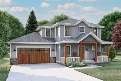 3-Bed Traditional House Plan with All Bedrooms Upstairs