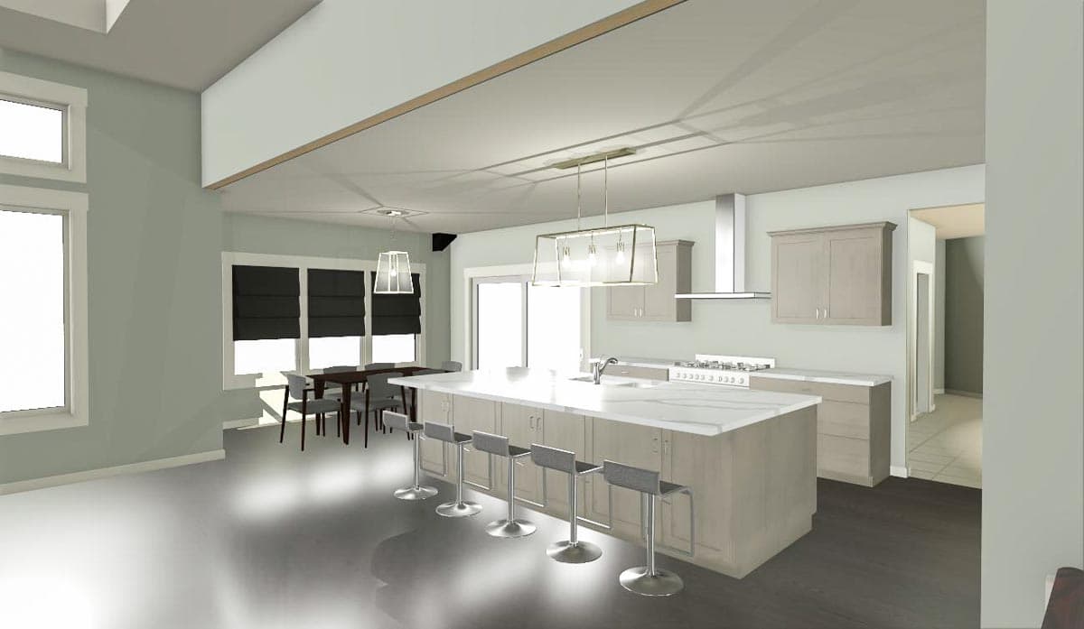 Plan 149010AND: New American Home Plan with Angled 3-Car Garage - Image #8 - Contemporary, New American, Transitional