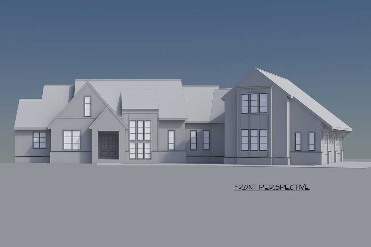Plan 149010AND: New American Home Plan with Angled 3-Car Garage - Image #14 - Contemporary, New American, Transitional