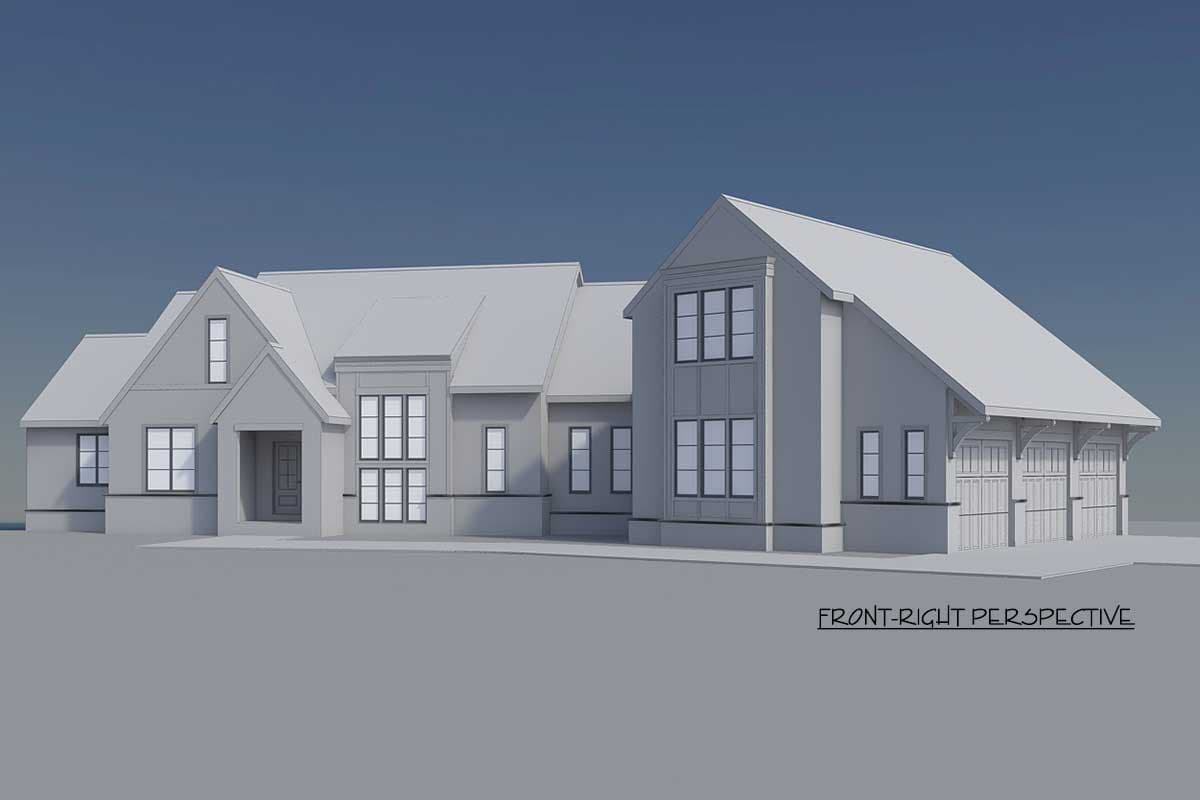 Plan 149010AND: New American Home Plan with Angled 3-Car Garage - Image #15 - Contemporary, New American, Transitional