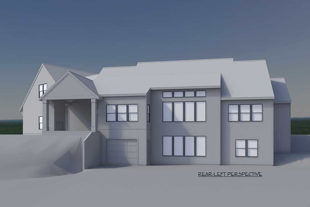 Plan 149010AND: New American Home Plan with Angled 3-Car Garage - Image #17 - Contemporary, New American, Transitional