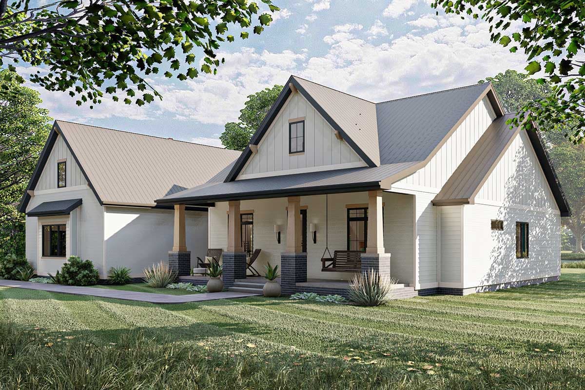 Plan 623037DJ: 4-Bed Modern Farmhouse Plan with a Split Bedroom Layout and a Vaulted Great Room - Image #5 - Country, Farmhouse, Modern Farmhouse, New American, Southern