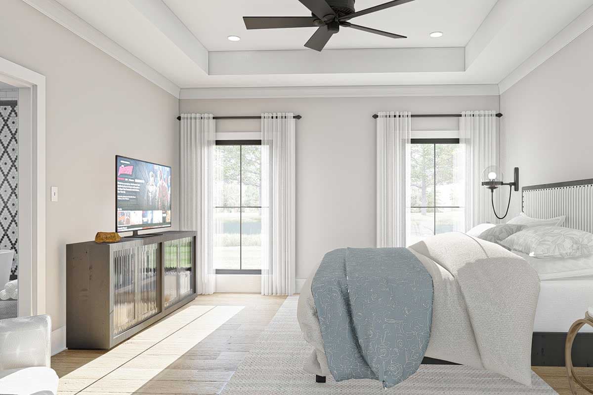 Plan 623037DJ: 4-Bed Modern Farmhouse Plan with a Split Bedroom Layout and a Vaulted Great Room - Image #14 - Country, Farmhouse, Modern Farmhouse, New American, Southern