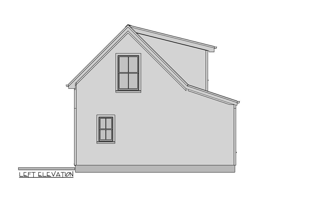 Plan 430811SNG: Tiny Country Cottage with Loft - Image #10 - Cabin, Cottage, Country, Rustic