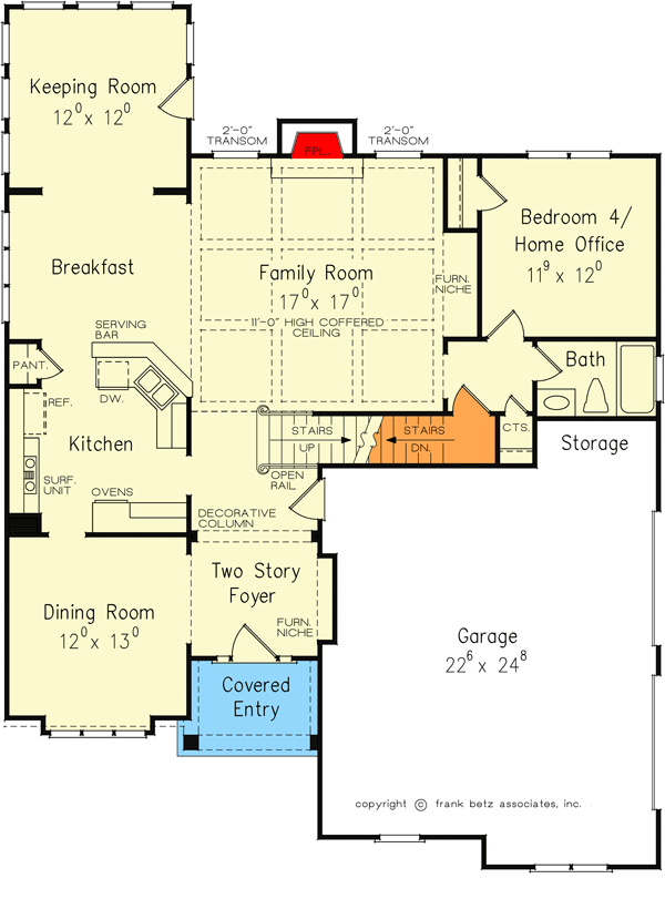 Plan 710405BTZ: Traditional Two-story Home Plan with Formal Dining and Play Rooms - Floor Plan - Main Level - Country, Craftsman, Traditional