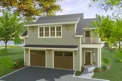Craftsman Carriage House Plan with Extra-Deep Garage - 1085 Sq Ft