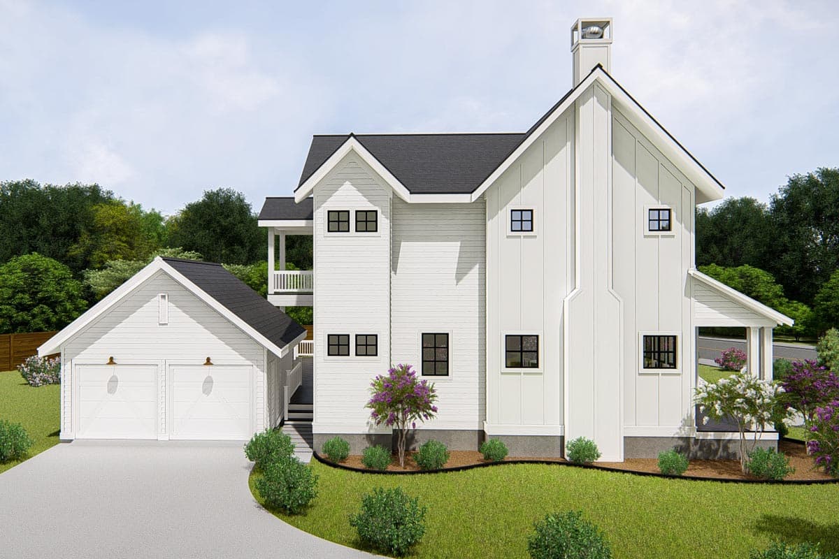 Plan 25422TF: Modern Farmhouse with Upstairs Living Room and 2-Car Detached Garage - Image #4 - Country, Craftsman, Farmhouse, Modern Farmhouse, New American