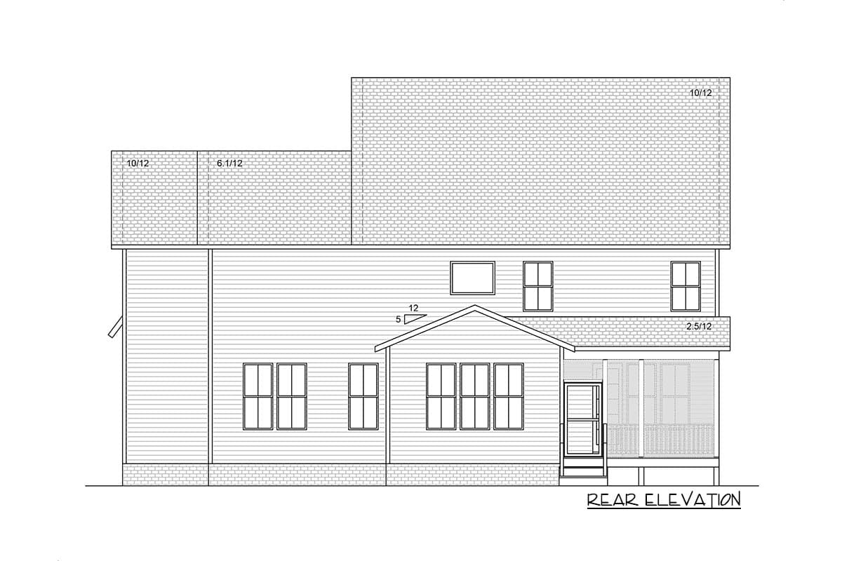 Plan 260011RVC: Modern Farmhouse with Home Office and Screened Porch - Image #4 - Country, Modern Farmhouse, New American, Traditional