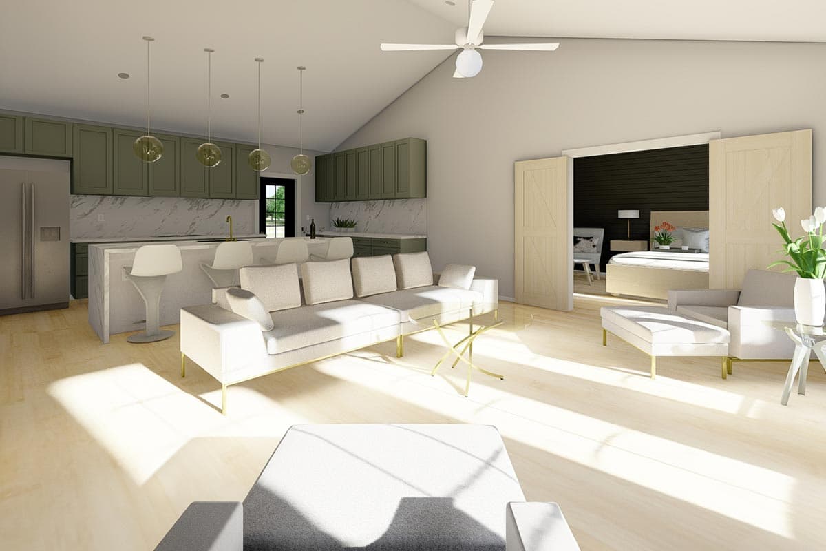 Plan 67815MG: One-Level Craftsman House Plan with Flex Room - 1232 Sq Ft - Image #6 - Cottage, Country, Craftsman, Ranch, Traditional