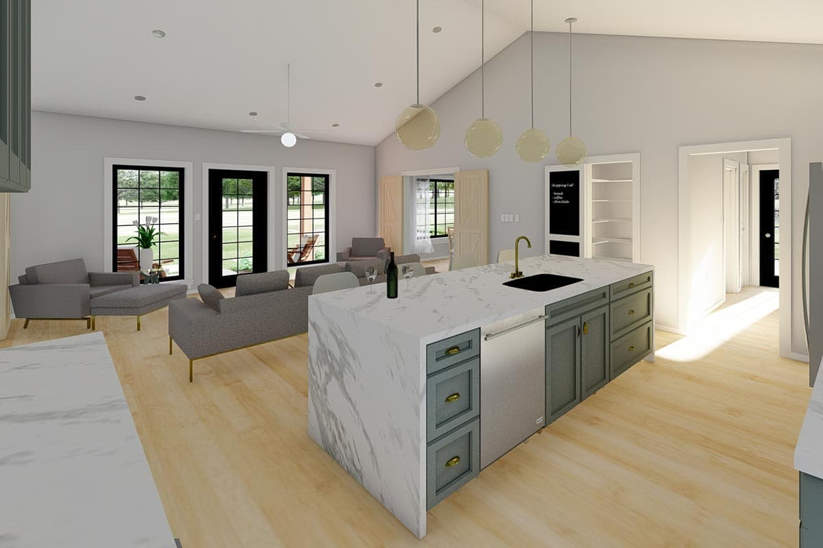 Plan 67815MG: One-Level Craftsman House Plan with Flex Room - 1232 Sq Ft - Image #10 - Cottage, Country, Craftsman, Ranch, Traditional