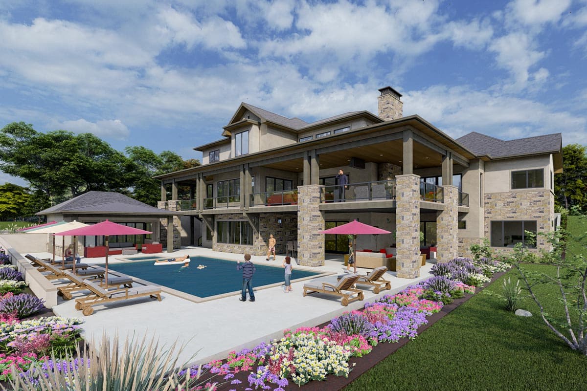 Plan 64480SC: Spacious 2-Story Home Plan with Option to Finish Lower Level - 5140 Sq Ft - Image #9 - Craftsman, Hill Country, Mountain, Prairie