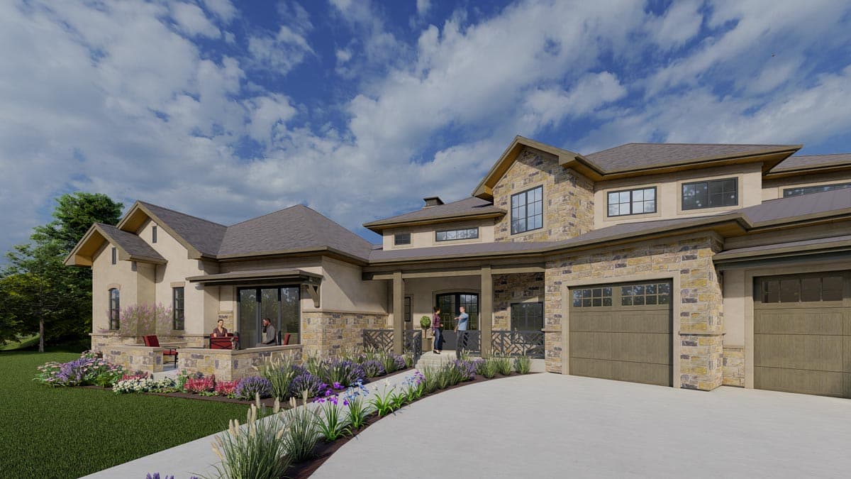 Plan 64480SC: Spacious 2-Story Home Plan with Option to Finish Lower Level - 5140 Sq Ft - Image #4 - Craftsman, Hill Country, Mountain, Prairie