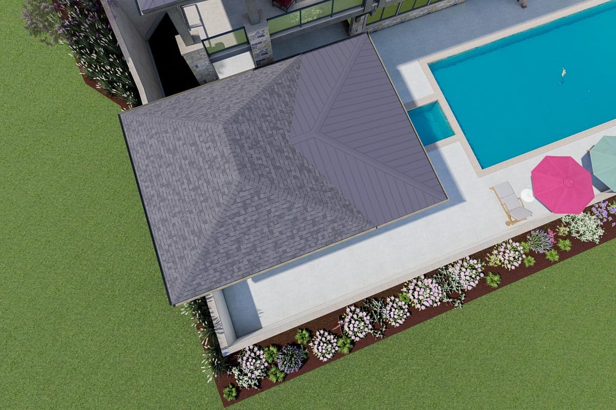 Plan 64519SC: Contemporary Pool House Plan with Covered Porch - Image #10 - Contemporary