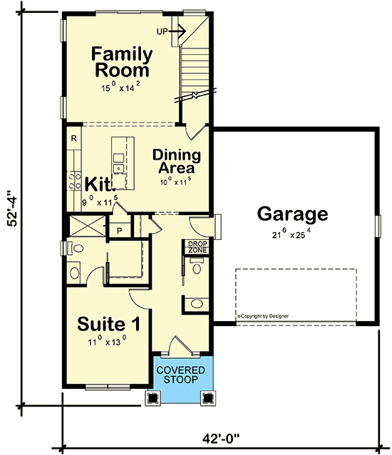 Plan 42691DB: New American Craftsman with Main-level Suite - Floor Plan - Main Level - Country, Craftsman, New American