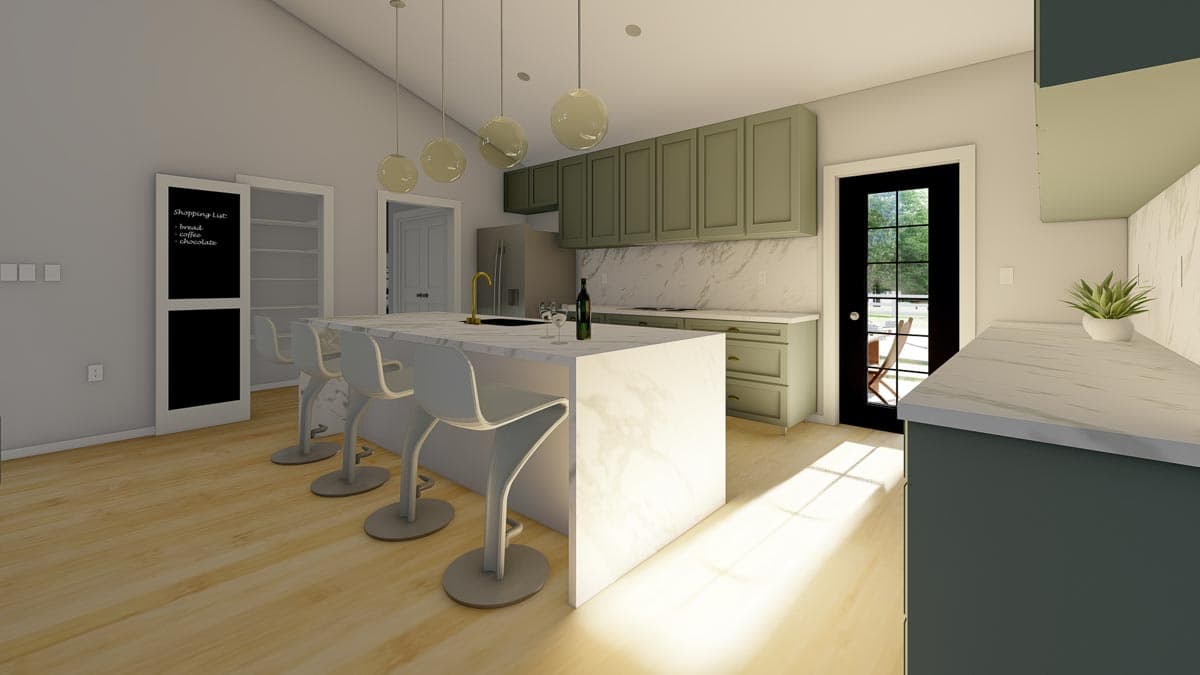 Plan 67816MG: Craftsman House Plan with Flex Room and 2-Car Garage - 1232 Sq Ft - Image #6 - Craftsman, Ranch