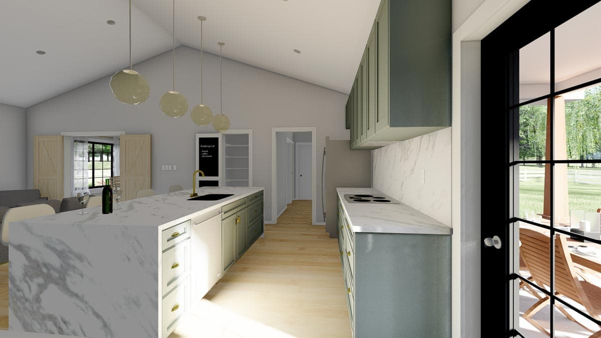 Plan 67816MG: Craftsman House Plan with Flex Room and 2-Car Garage - 1232 Sq Ft - Image #7 - Craftsman, Ranch