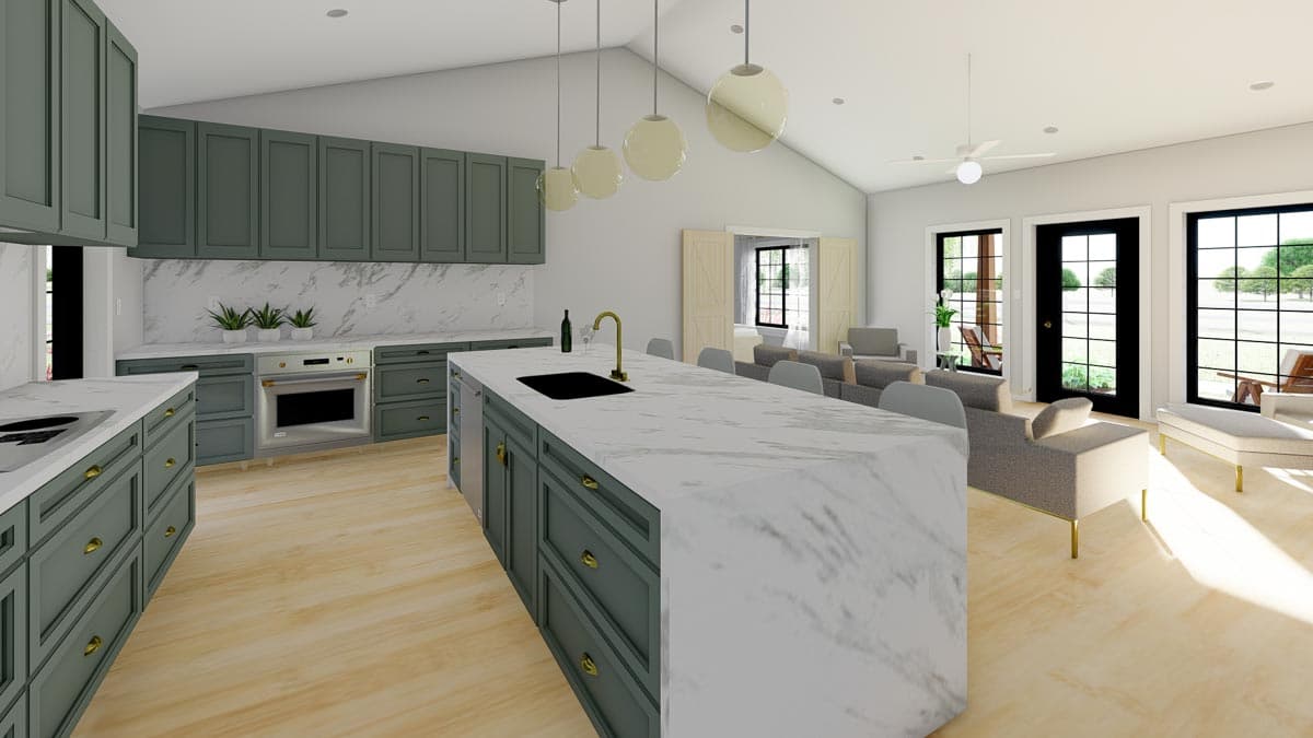 Plan 67816MG: Craftsman House Plan with Flex Room and 2-Car Garage - 1232 Sq Ft - Image #8 - Craftsman, Ranch