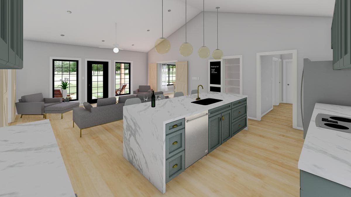 Plan 67816MG: Craftsman House Plan with Flex Room and 2-Car Garage - 1232 Sq Ft - Image #9 - Craftsman, Ranch