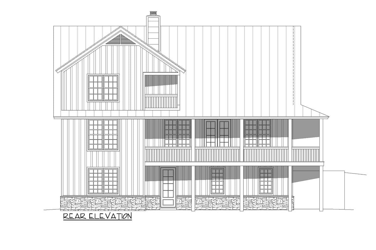 Plan 68808VR: Country Home Plan with 3-sided Wraparound Porch and a Drive-under Garage - Image #5 - Cottage, Country, Farmhouse