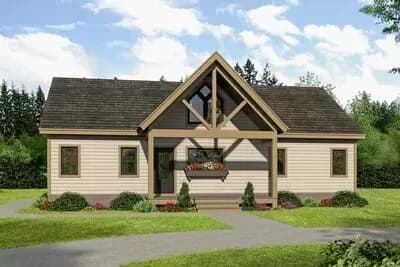 1,604 Square Foot House Plan with Vaulted Interior and a 4-Season Room
