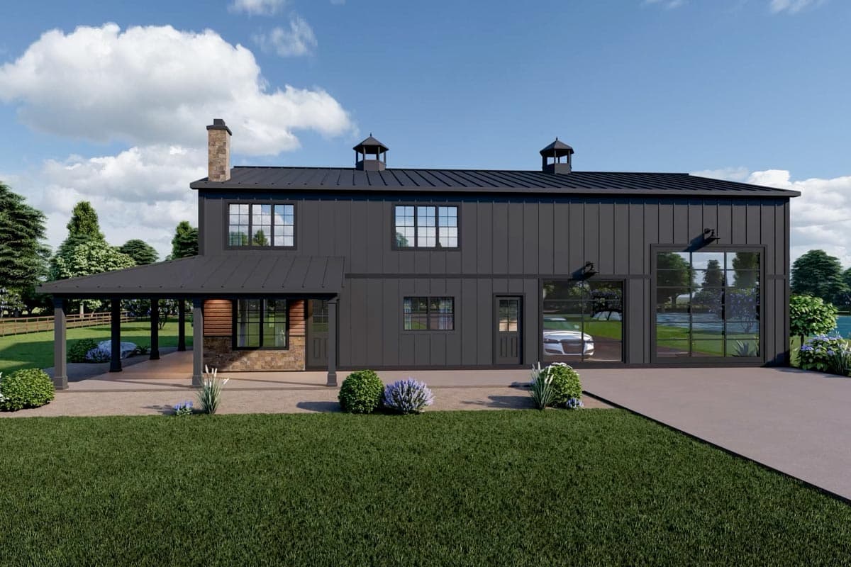 Plan 135075GRA: Deluxe Barndominium with 2-Story Living Room - 2311 Sq Ft - Image #6 - Barndominium, Country, Modern Farmhouse, Rustic, Vacation