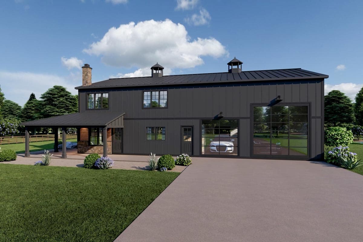 Plan 135075GRA: Deluxe Barndominium with 2-Story Living Room - 2311 Sq Ft - Image #7 - Barndominium, Country, Modern Farmhouse, Rustic, Vacation