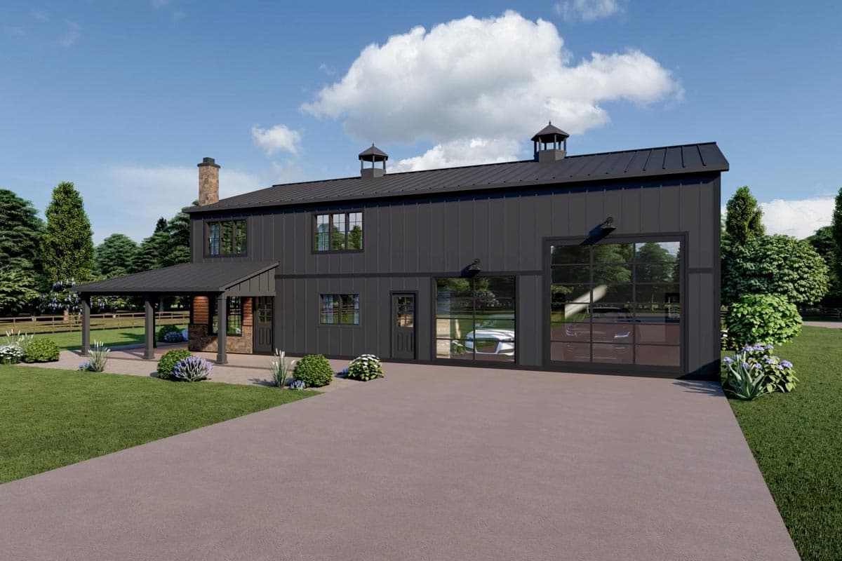 Plan 135075GRA: Deluxe Barndominium with 2-Story Living Room - 2311 Sq Ft - Image #8 - Barndominium, Country, Modern Farmhouse, Rustic, Vacation