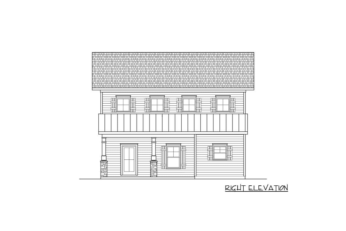 Plan 360085DK: Carriage House Plan with Storage and Outdoor Kitchen - Image #4 - Barndominium, Country, Rustic, Traditional