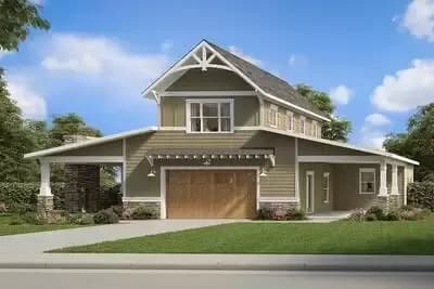 Carriage House Plan with Storage and Outdoor Kitchen