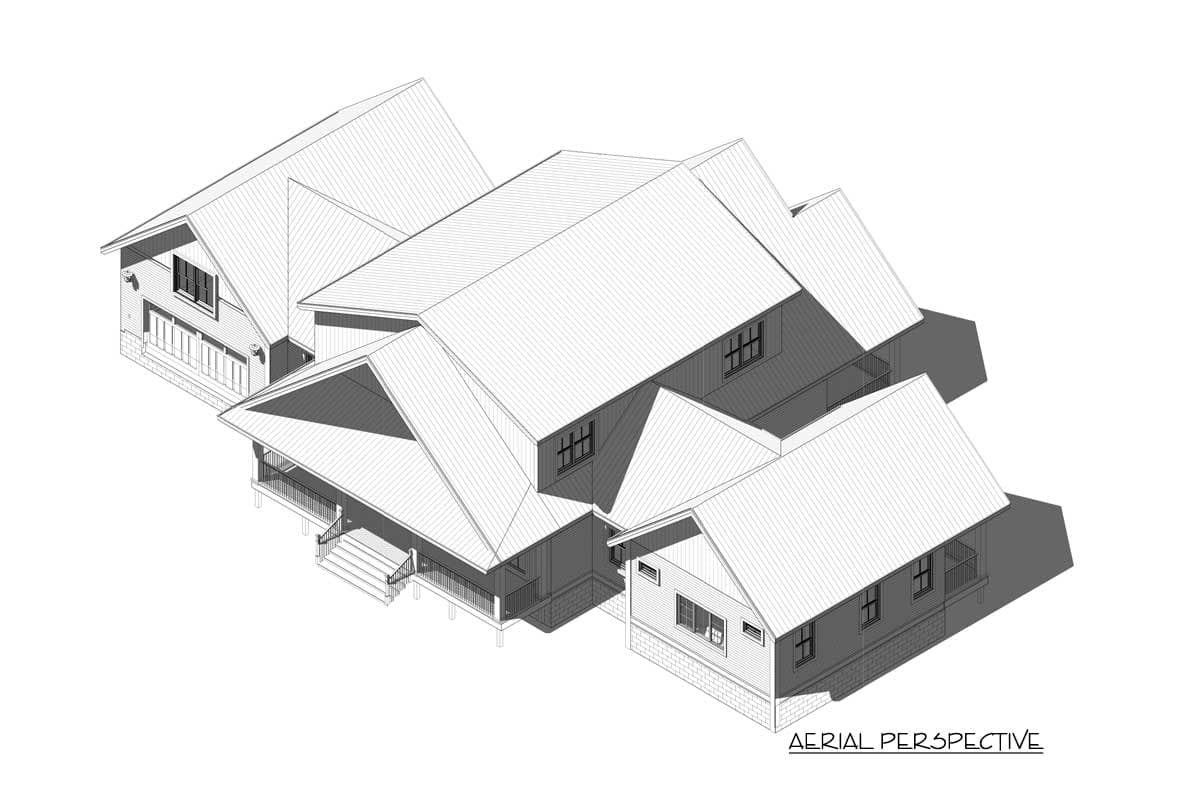 Plan 46447LA: New American Farmhouse with Upstairs Workspace and Loft/Media Room - Image #5 - Country, Farmhouse, Modern Farmhouse, New American