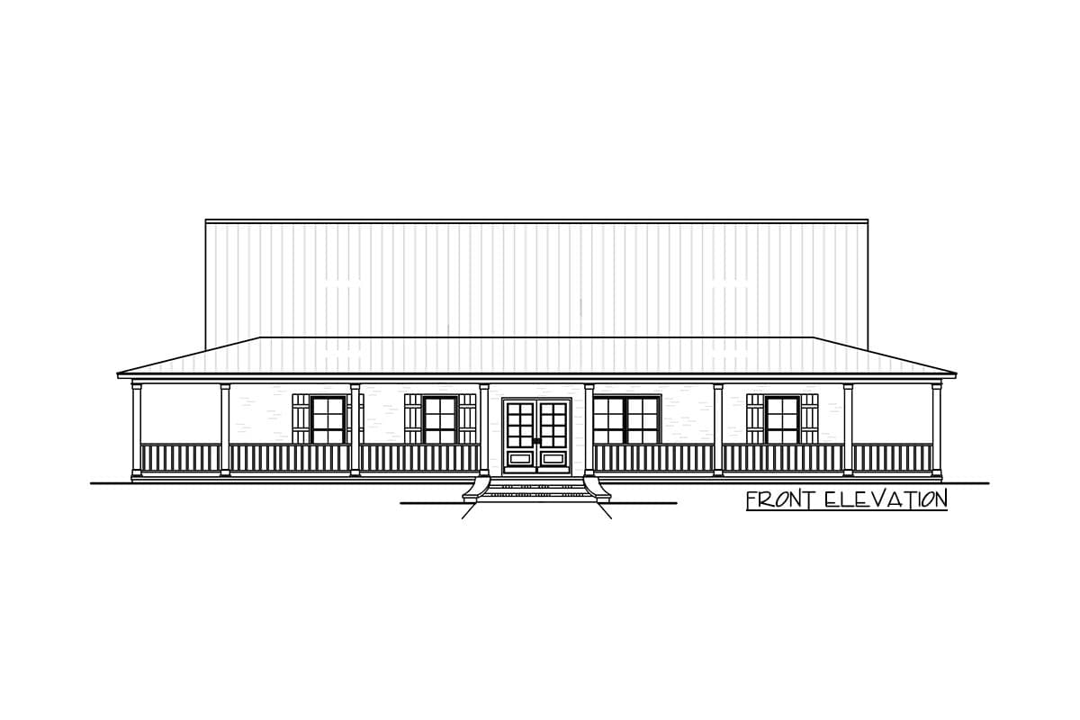 Plan 83827JW: Country House Plan with Full Wrap-around Porch and a Home Office - 1854 Sq Ft - Image #17 - Country, Farmhouse, Ranch, Traditional