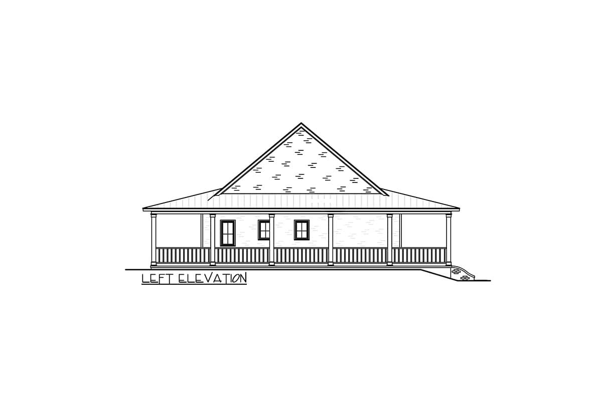 Plan 83827JW: Country House Plan with Full Wrap-around Porch and a Home Office - 1854 Sq Ft - Image #18 - Country, Farmhouse, Ranch, Traditional