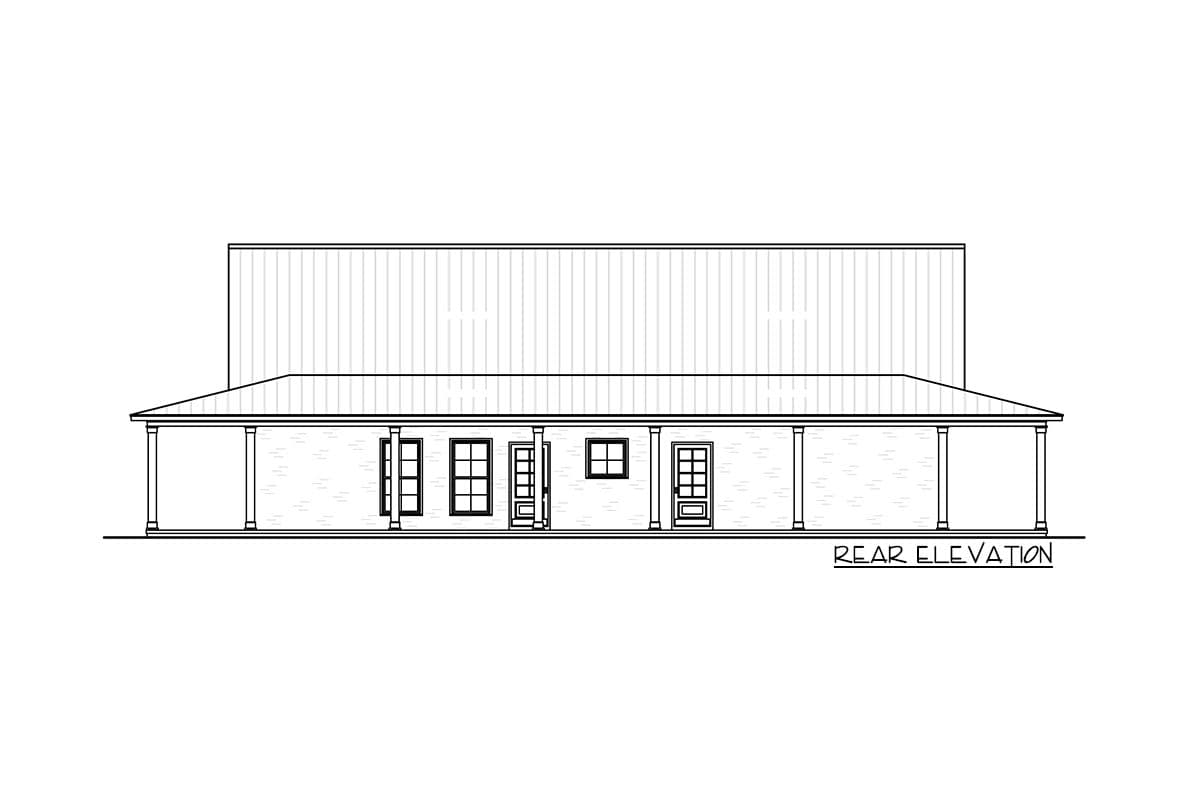 Plan 83827JW: Country House Plan with Full Wrap-around Porch and a Home Office - 1854 Sq Ft - Image #19 - Country, Farmhouse, Ranch, Traditional