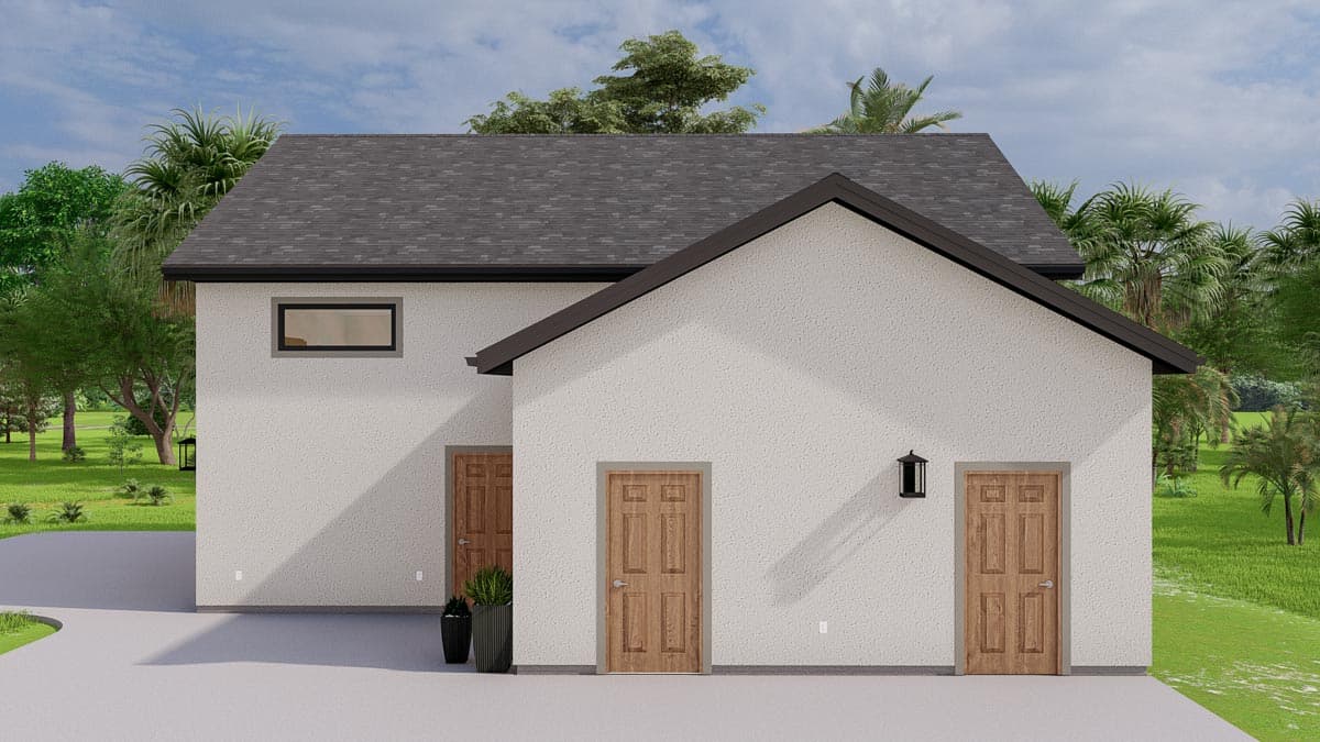 Plan 61248UT: Detached Double Garage with Pool Bath - Image #6