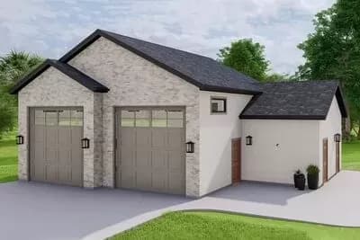 Detached Double Garage with Pool Bath