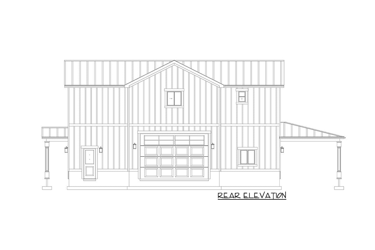 Plan 61249UT: 2-Bed Carriage Farmhouse with RV Garage - Image #21 - Barndominium, Carriage, Country, Farmhouse, Modern Farmhouse, New American