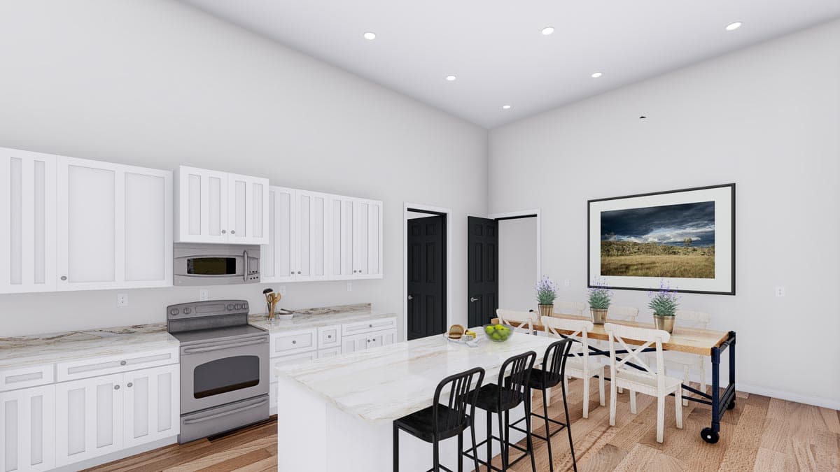 Plan 61249UT: 2-Bed Carriage Farmhouse with RV Garage - Image #13 - Barndominium, Carriage, Country, Farmhouse, Modern Farmhouse, New American