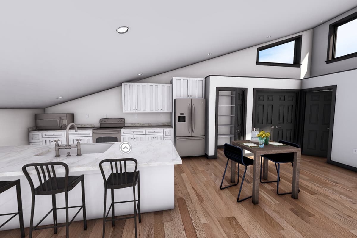 Plan 61252UT: Contemporary Carriage House with Studio Apartment - Virtual Tour Cover Image - Carriage, Contemporary, Mid Century Modern, Modern
