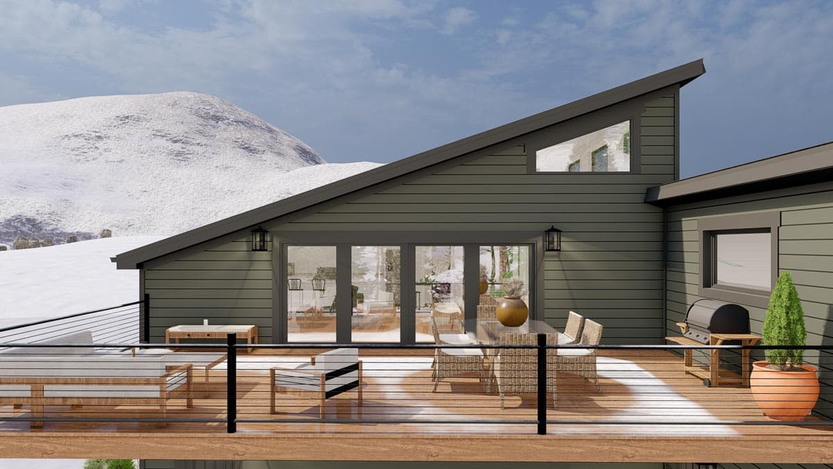 Plan 61252UT: Contemporary Carriage House with Studio Apartment - Image #8 - Carriage, Contemporary, Mid Century Modern, Modern