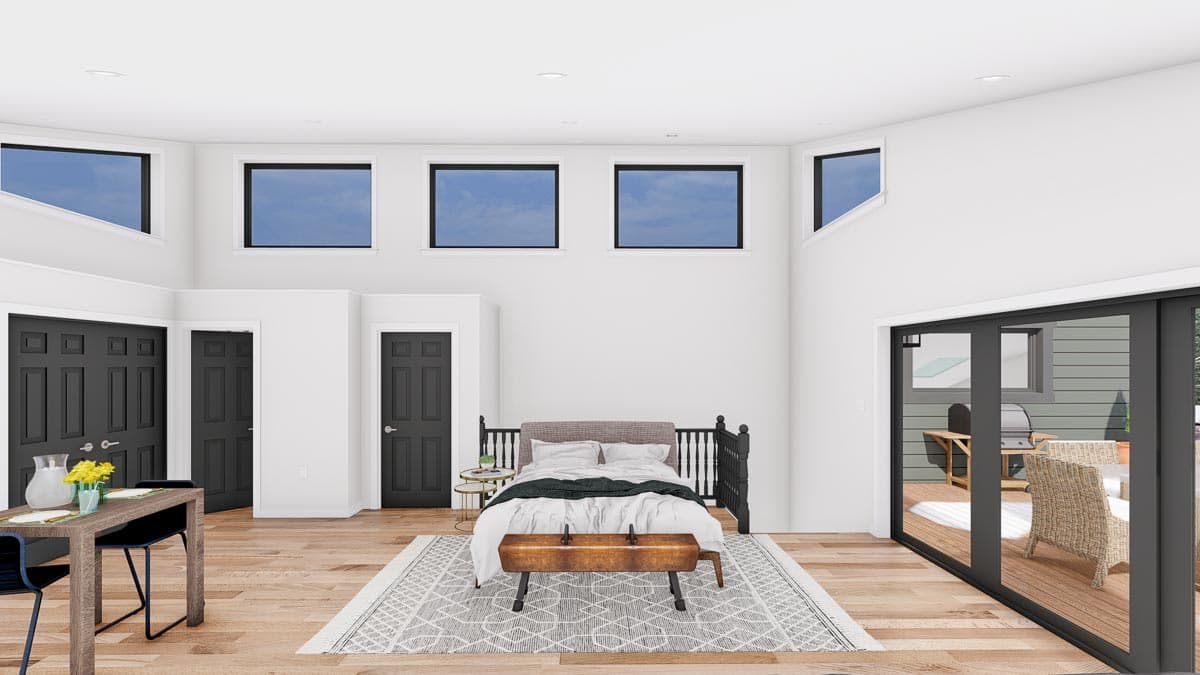 Plan 61252UT: Contemporary Carriage House with Studio Apartment - Image #10 - Carriage, Contemporary, Mid Century Modern, Modern