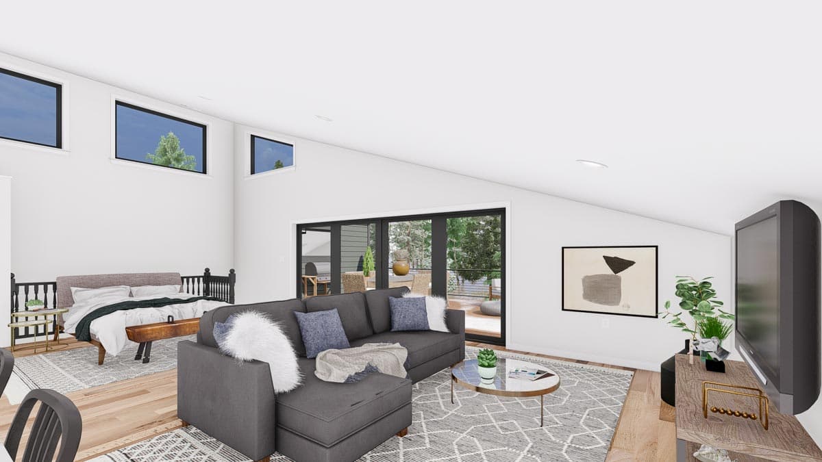 Plan 61252UT: Contemporary Carriage House with Studio Apartment - Image #11 - Carriage, Contemporary, Mid Century Modern, Modern