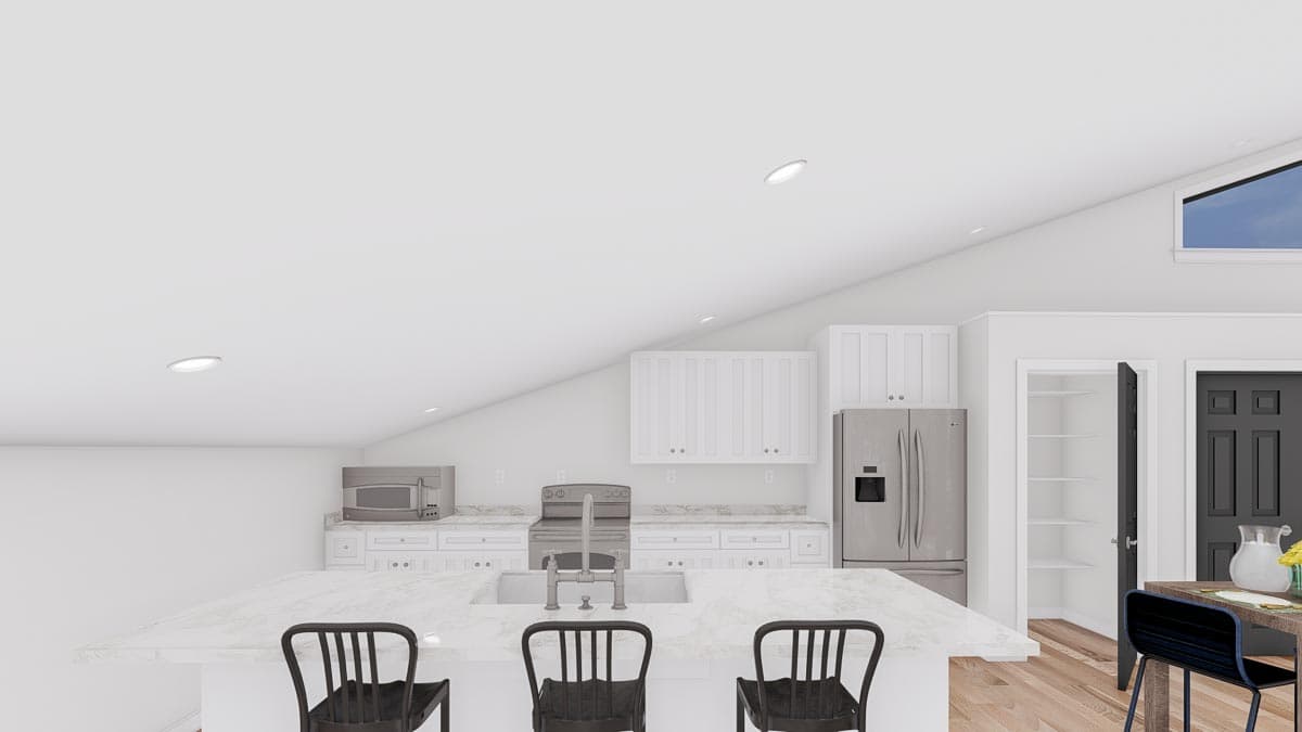 Plan 61252UT: Contemporary Carriage House with Studio Apartment - Image #12 - Carriage, Contemporary, Mid Century Modern, Modern