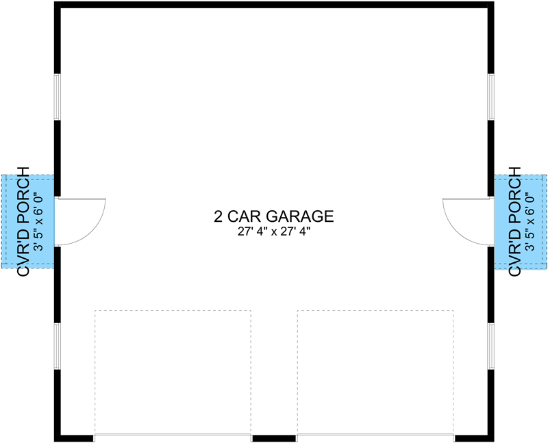 Plan 61253UT: 2-Car Garage with Turret Roof - Floor Plan - Main Level